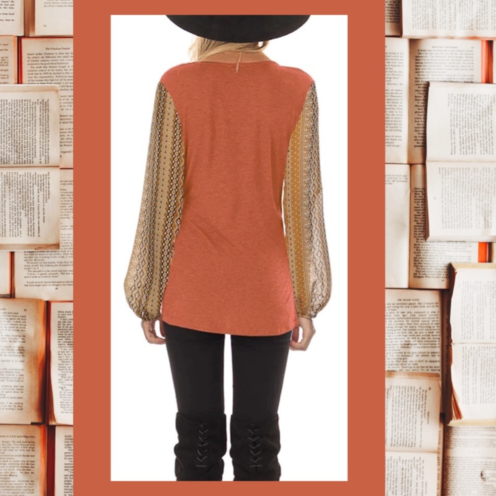 V Neck Tie Waist Long Sleeve Wrap-Blouse NWT - Picture 7 of 8